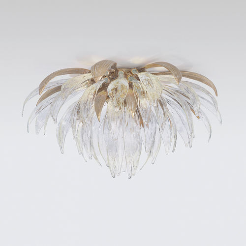 Plafonnier contemporain - SOFFIONE LARGE - Serip - en verre / en bronze / à LED