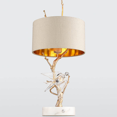 Lampe de table - VOA PLIÉ SMALL - Serip - en bronze / en verre / en tissu