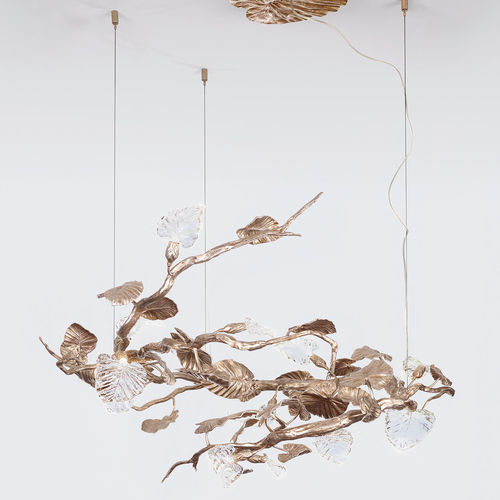 Lustre contemporain - HORIZONTAL GYDE MEDIUM - Serip - en verre / en bronze / 14 ampoules