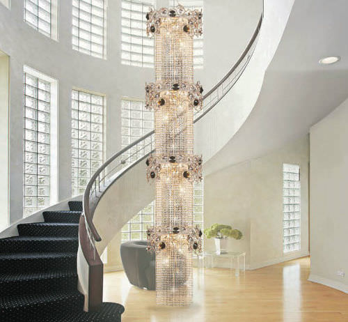 Lustre classique - VEIL QUADRUPLE - Serip - en verre / en bronze / cascade