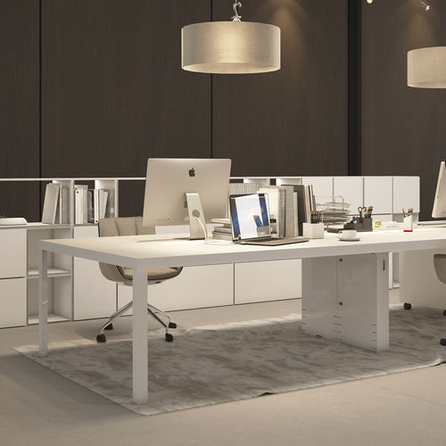 Bureau pour open space - FOUR - SOTUBO - sur pied / pour 2 personnes / de 2 à 4 personnes