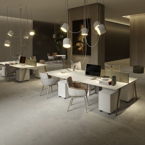 Bureau pour open space - TRIM - SOTUBO - sur pied / pour 2 personnes / de 2 à 4 personnes