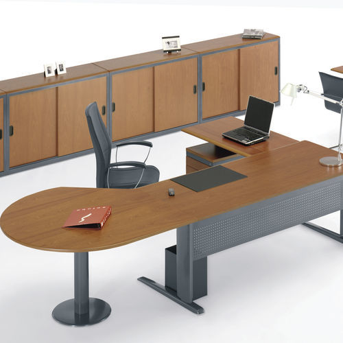 Bureau sur pied - DELTA PRO - SOTUBO - contemporain / en bois / droit