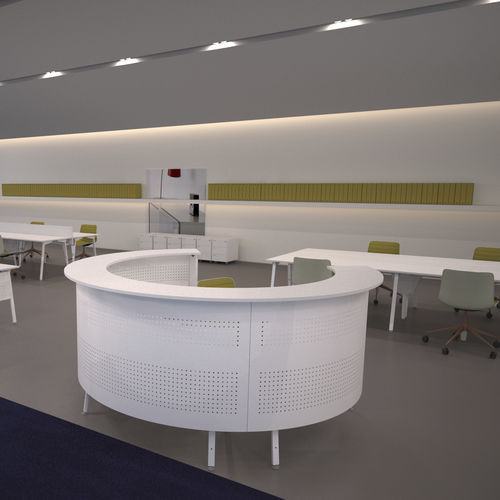 Banque d'accueil modulable - BALENO - SOTUBO - d'angle / courbée / en bois