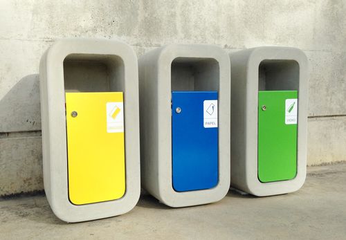 Poubelle publique - KID :  415.ECO - SIT Urban Design - de tri sélectif / en métal laqué / en béton fibré