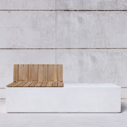 Banc public contemporain - BOX WBH : 102.WBH - SIT Urban Design - en bois / en fer / en béton
