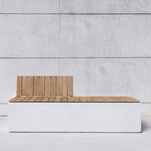 Banc public contemporain - BOX WB: 102.WB - SIT Urban Design - en bois / en fer / en béton