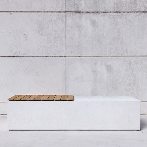 Banc public contemporain - BOX WH : 102.WH - SIT Urban Design - en bois / en fer / en béton