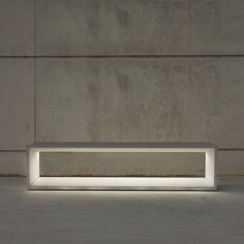 Banc public contemporain - FLAT : 420.L - SIT Urban Design - en béton / avec éclairage à LED intégré / étanche