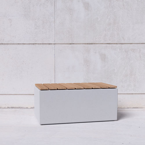 Banc public contemporain - Box to Box 112 W - SIT Urban Design - en bois / en béton / sans dossier