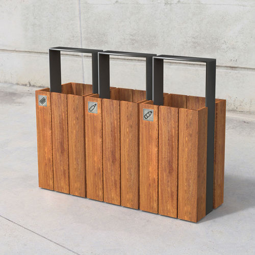 Poubelle publique - Wade 621 ECO - SIT Urban Design - de tri sélectif / en métal / en bois