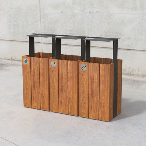 Poubelle publique - Wade 621C ECO - SIT Urban Design - de tri sélectif / en métal / en bois