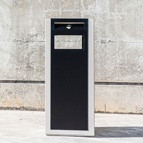 Poubelle publique - Q 341.C - SIT Urban Design - en métal / en béton / avec cendrier intégré