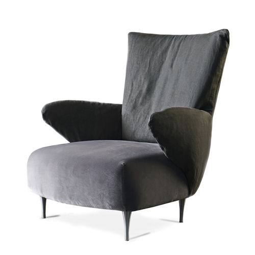 Fauteuil contemporain - PANK - D3CO - en cuir / en tissu / à dossier haut