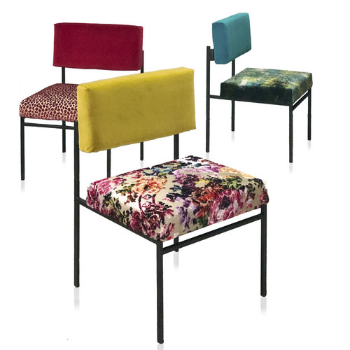 Chaise de salle à manger contemporaine - AUREA - D3CO - d'intérieur / en velours / en lin