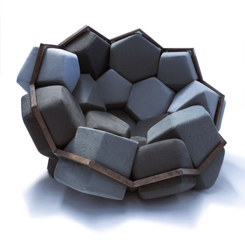 Fauteuil design original - QUARTZ - D3CO - en velours / en coton / en lin