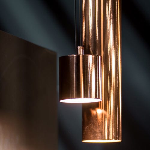 Suspension - ORIGO TUBE - Manooi - en cuivre / en métal brossé / en cristal