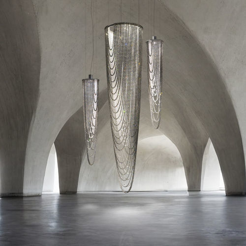 Lustre contemporain - MIRAGE  - Manooi - en cristal / en métal poli / en métal peint