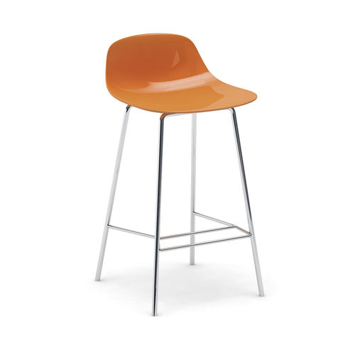 Tabouret contemporain - PURE LOOP MINI - Infiniti - en polypropylène / avec piètement en aluminium peint / tapissé