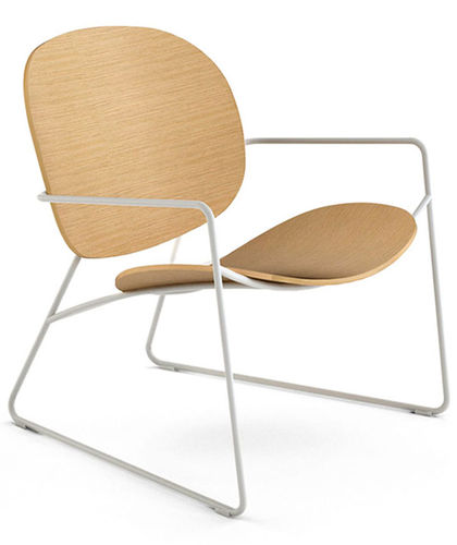 Fauteuil contemporain - TONDINA LOUNGE - Infiniti - en contreplaqué / en acier / beige