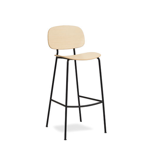 Tabouret de bar contemporain - TONDINA - Infiniti - en chêne / en contreplaqué / avec piètement en acier