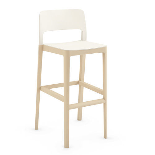 Tabouret de bar vintage - SETTESUSETTE - Infiniti - en polypropylène / avec piètement en chêne / avec piètement en hêtre