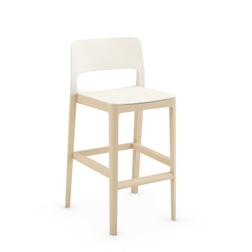 Tabouret vintage - SETTESUSETTE - Infiniti - en polypropylène / avec piètement en bois / avec piètement en chêne