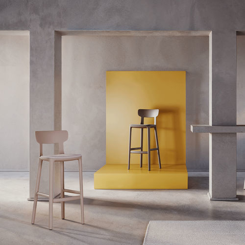 Tabouret de bar contemporain - CANOVA - Infiniti - en polypropylène / 4 pieds / avec repose-pieds
