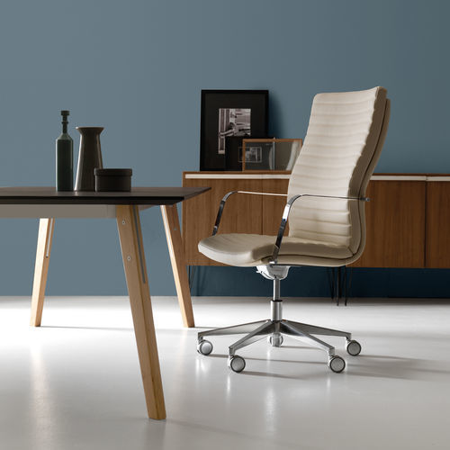 Fauteuil de bureau à dossier haut - AURORA - Quinti. - contemporain / en tissu / en métal