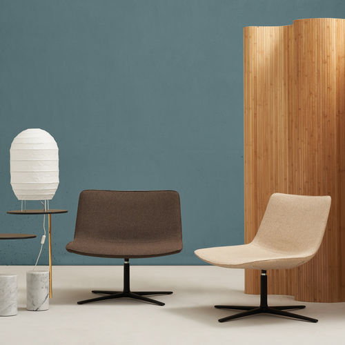 Fauteuil contemporain - Amelie Lounge - Quinti. - en tissu / en chrome / beige