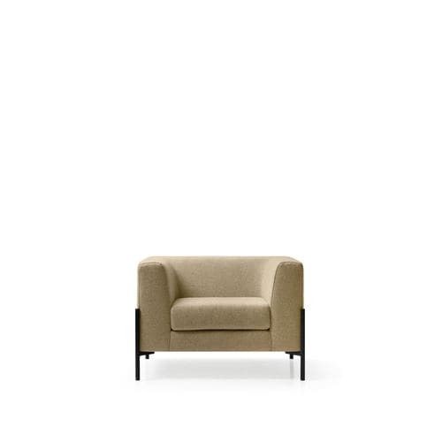 Fauteuil club contemporain - CLUB - Quinti. - en tissu / marron / gris