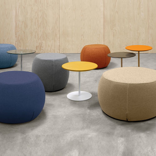 Pouf contemporain - POINT  - Quinti. - en tissu / pour établissement public / gris