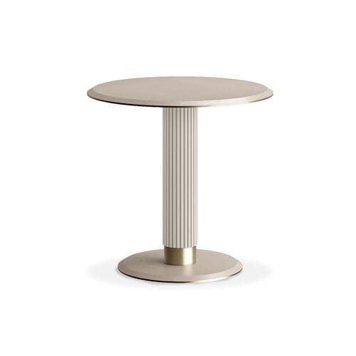 Table d'appoint contemporaine - AIM I - AM LIVING - en bois / avec piètement en laiton brossé / ronde