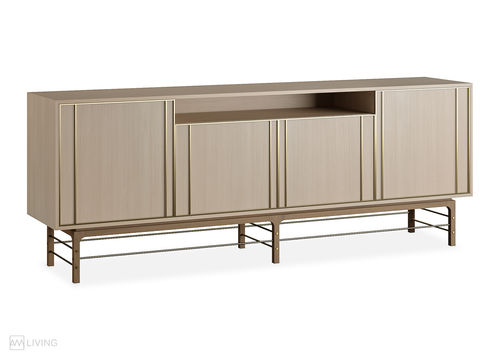 Buffet contemporain - FEEL II - AM LIVING - en bois / en laiton brossé / à portes battantes