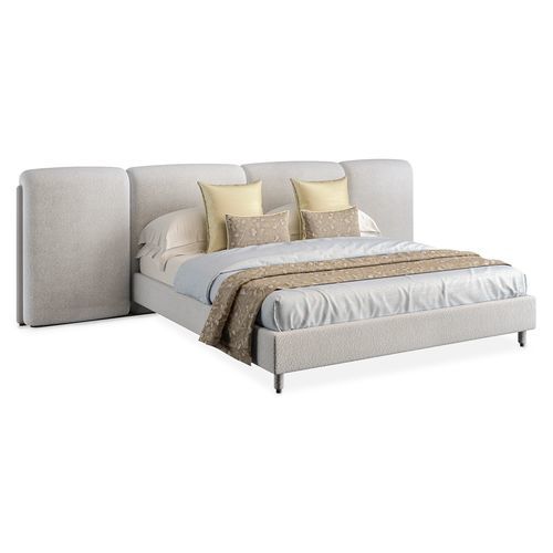 Lit king size - TWEE - AM LIVING - contemporain / tapissé / avec tête de lit
