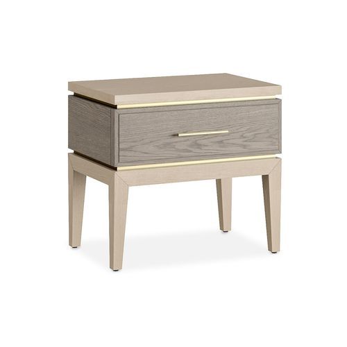 Table de chevet contemporaine - PURE - AM LIVING - en bois / en laiton / avec piètement en bois