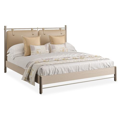 Lit king size - BONNY - AM LIVING - contemporain / avec tête de lit tapissée / en cuir