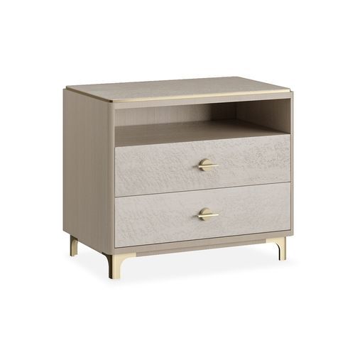 Table de chevet contemporaine - ALLURE - AM LIVING - en bois / avec piètement en laiton brossé / rectangulaire