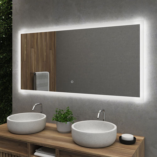 Miroir de salle de bain mural - KAJU - BISELARTE - contemporain / rectangulaire / blanc