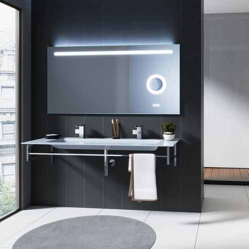Miroir de salle de bain mural - FORM - BISELARTE - contemporain / rectangulaire / argenté