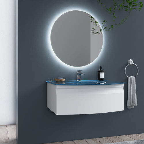 Miroir de salle de bain mural - ONIX - BISELARTE - contemporain / rond / gris