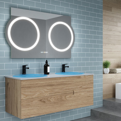 Miroir de salle de bain mural - CLOCK DOUBLE - BISELARTE - pour hôtel / pour chambre d'hôtel / professionnel