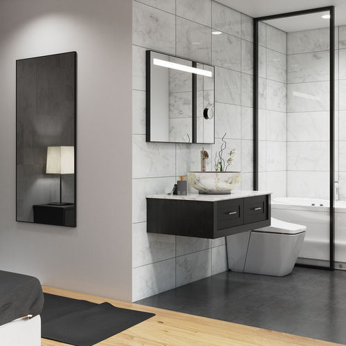 Miroir de salle de bain mural - SLIM - BISELARTE - contemporain / rectangulaire / aluminium