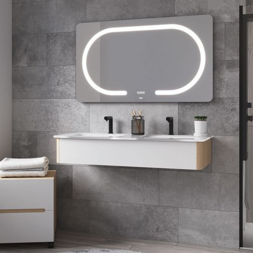 Miroir de salle de bain mural - HARMONY - BISELARTE - contemporain / rectangulaire / gris