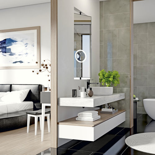 Miroir de salle de bain mural - TWIST - BISELARTE - pour hôtel / pour chambre d'hôtel / pour espace public