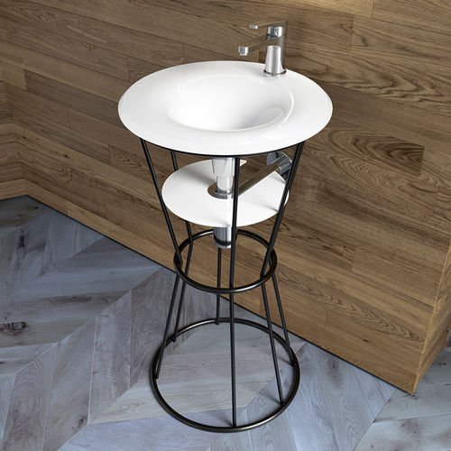 Vasque sur pied - AMPULHETA - BISELARTE - en verre / avec étagère intégrée / brillante