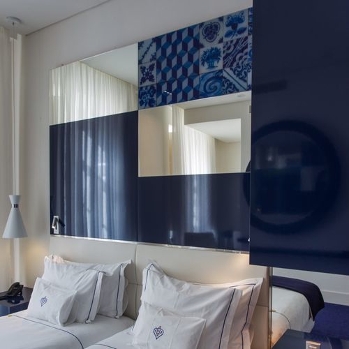 Panneau en verre décoratif - HOTEL PORTUGAL - BISELARTE - feuilleté / à motif / impression numérique
