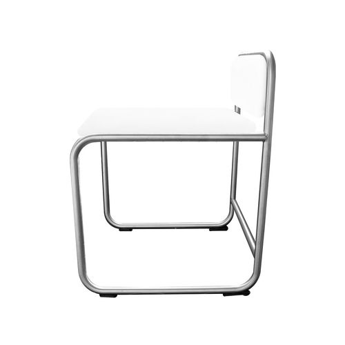 Tabouret design Bauhaus - WB12 - WEINBAUMS - en cuir / avec piètement en acier inoxydable / luge
