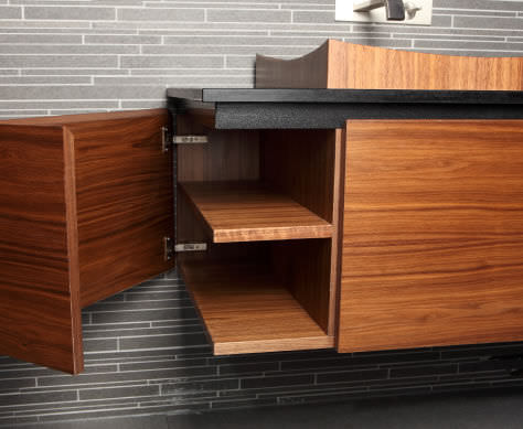 Meuble vasque en bois - LAGUNA PURE - ALEGNA - contemporain / avec placard intégré
