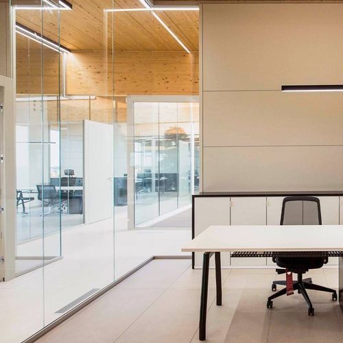 Cloison amovible - UNICA U - DIVILUX - en verre / professionnelle / de bureau